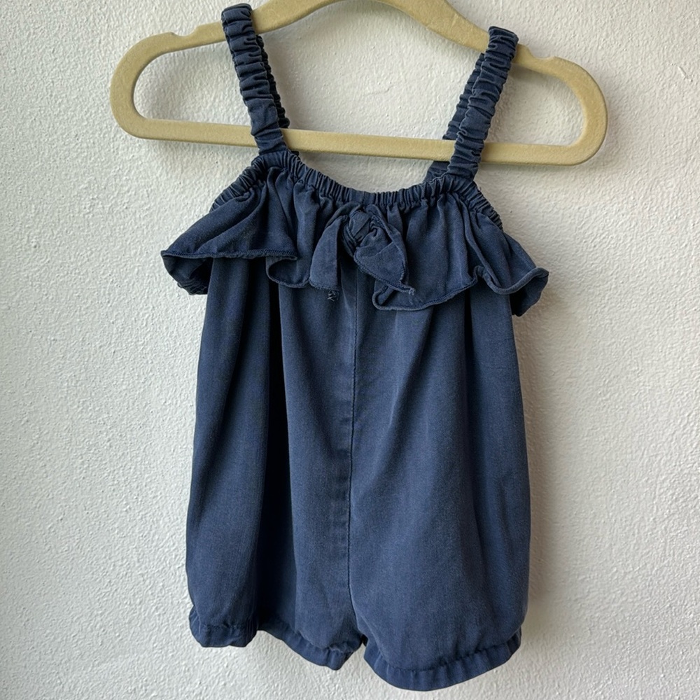 Zara Onesie Blue Ruffle Bubble Onesie Romper